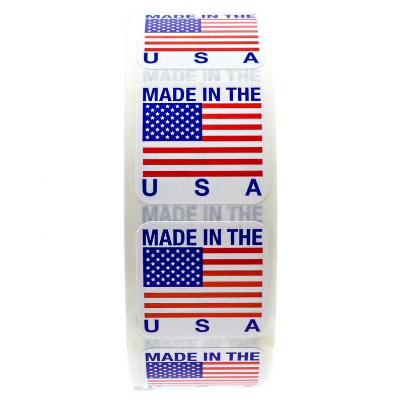 SBlabels 1" x 1" Made in The USA Stickers / 1000 American Manufacturer Labels Roll/Square USA Made Small Business Packaging Label/Made in America - Image 2