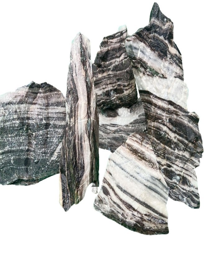 RUKDA Natural Zebra Rock for Aquariums, Gardens, and Home Decor - Premium Decorative Stones for Aquatic Environments, Terrariums, Landscaping, and Interior Design - 1kg - Image 1
