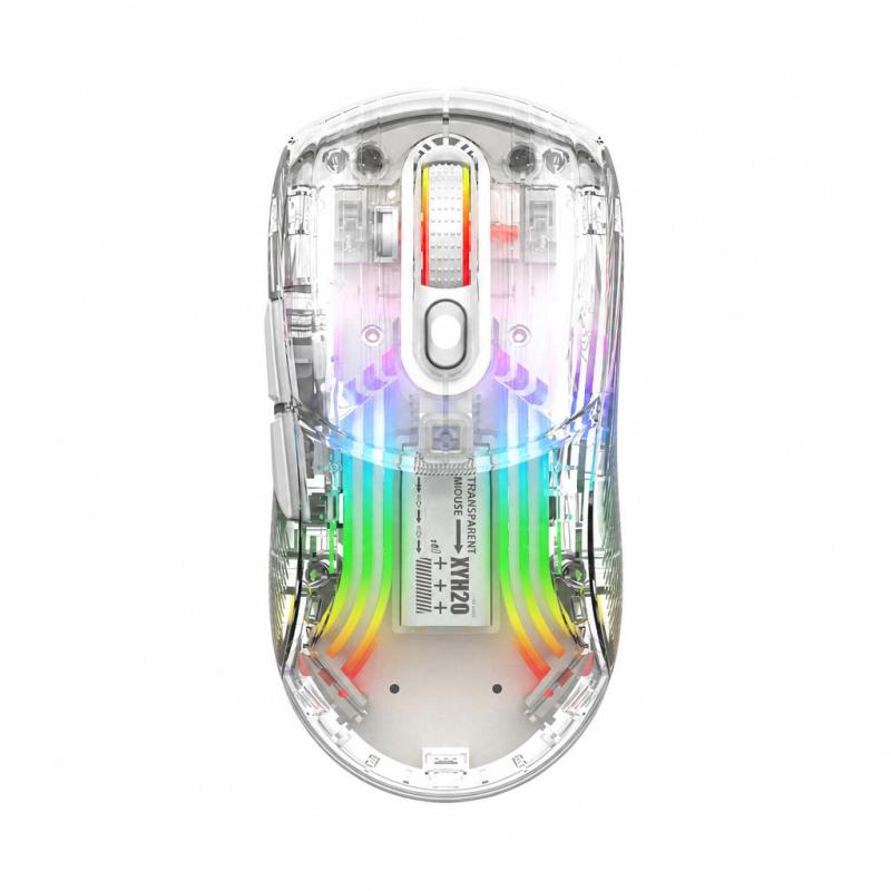 Wireless Laptop Mouse: White 3-Mode Connection Mouse - 5 Adjustable DPI RGB Light Mouse for Office, Gaming and Multi-Device Use - Image 1