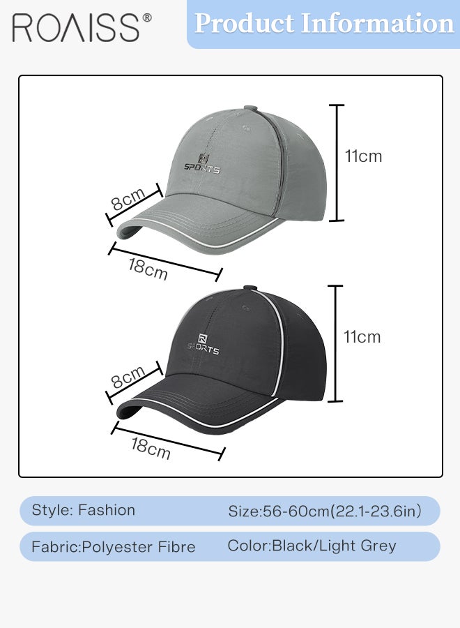 رويس قبعات بيسبول رياضية قابلة للتنفس من قطعتين، حماية من الأشعة فوق البنفسجية من الشمس للرجال والنساء، قبعة شمس خارجية خفيفة الوزن قابلة للتعديل وسريعة الجفاف مع شرائط عاكسة، مناسبة للجري والترفيه والمشي لمسافات طويلة وصيد الأسماك - Image 2