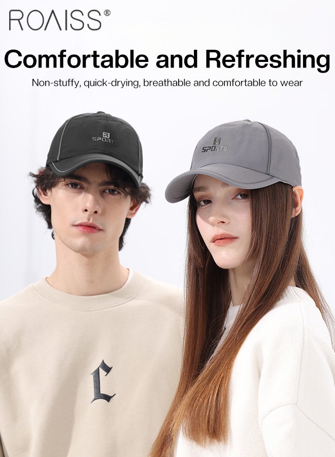 رويس قبعات بيسبول رياضية قابلة للتنفس من قطعتين، حماية من الأشعة فوق البنفسجية من الشمس للرجال والنساء، قبعة شمس خارجية خفيفة الوزن قابلة للتعديل وسريعة الجفاف مع شرائط عاكسة، مناسبة للجري والترفيه والمشي لمسافات طويلة وصيد الأسماك - Image 4