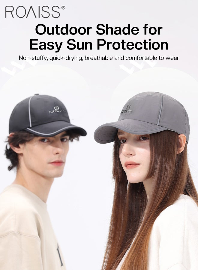 رويس قبعات بيسبول رياضية قابلة للتنفس من قطعتين، حماية من الأشعة فوق البنفسجية من الشمس للرجال والنساء، قبعة شمس خارجية خفيفة الوزن قابلة للتعديل وسريعة الجفاف مع شرائط عاكسة، مناسبة للجري والترفيه والمشي لمسافات طويلة وصيد الأسماك - Image 5