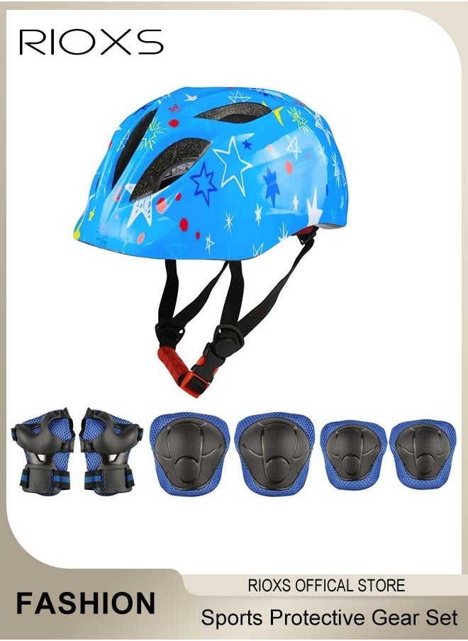 RIOXS - Universal Protective Gear Set for Kids Children Comfort Scooter Cycling Bike Helmet Knee and Elbow Pads Set Outdoor Sports Protective Gear Set - Image 1