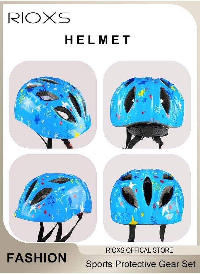 RIOXS - Universal Protective Gear Set for Kids Children Comfort Scooter Cycling Bike Helmet Knee and Elbow Pads Set Outdoor Sports Protective Gear Set - Image 1