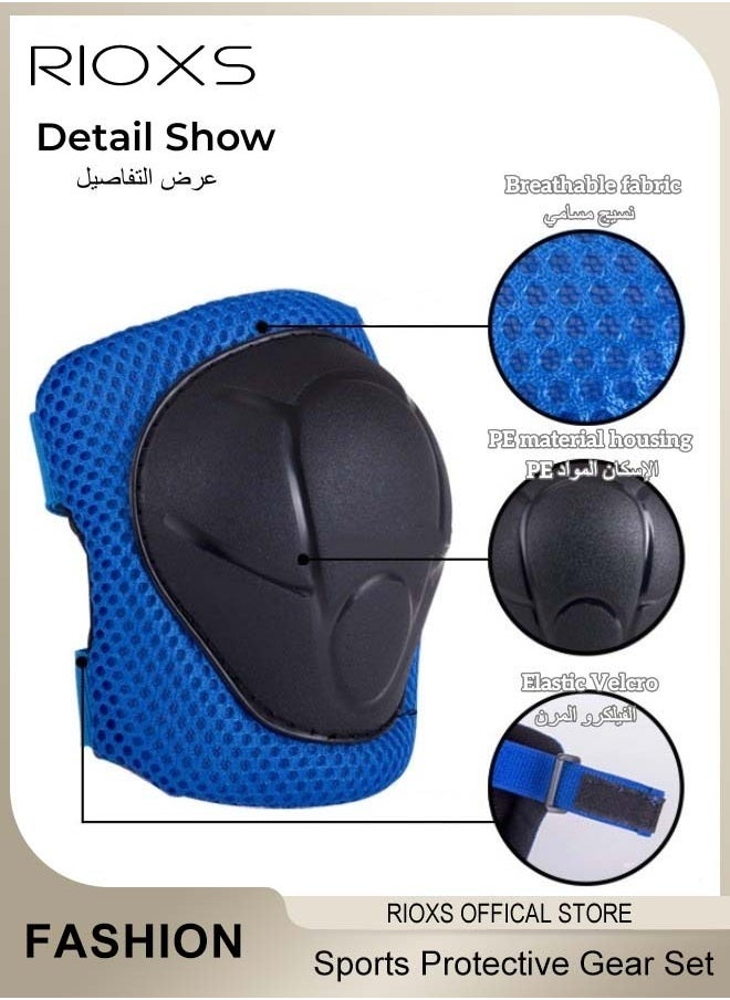 RIOXS - Universal Protective Gear Set for Kids Children Comfort Scooter Cycling Bike Helmet Knee and Elbow Pads Set Outdoor Sports Protective Gear Set - Image 1