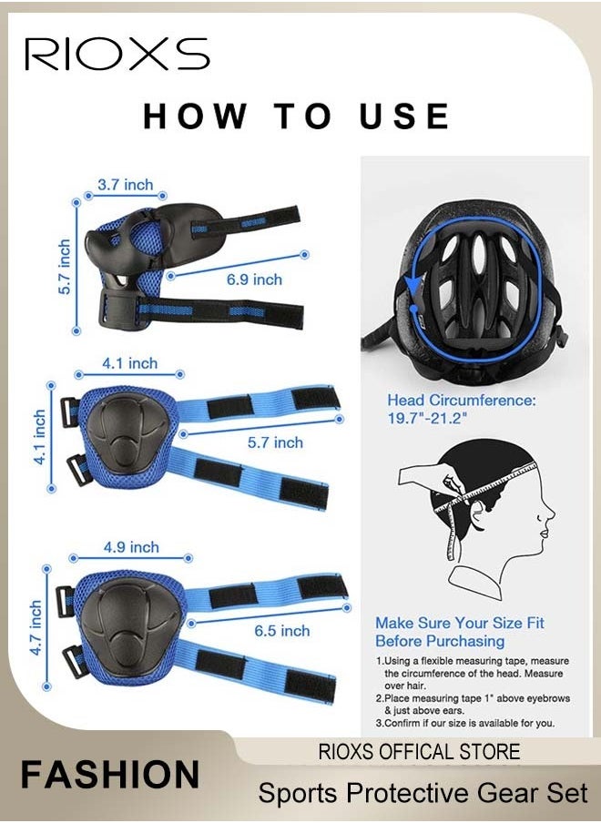 RIOXS - Universal Protective Gear Set for Kids Children Comfort Scooter Cycling Bike Helmet Knee and Elbow Pads Set Outdoor Sports Protective Gear Set - Image 1