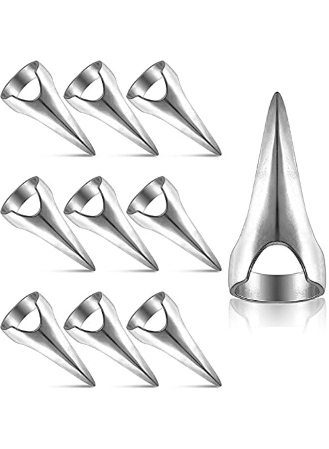 Hicarer 10 Pieces Stitch Tool for Braids Aid Finger Ring Hair Parting Tool Retro Metal Claws Rings for Hair Braiding Supplies Cosplay Nail Art Holiday Halloween Party - Image 1