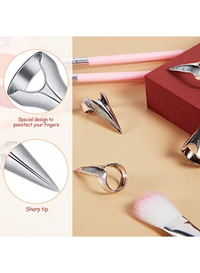 Hicarer 10 Pieces Stitch Tool for Braids Aid Finger Ring Hair Parting Tool Retro Metal Claws Rings for Hair Braiding Supplies Cosplay Nail Art Holiday Halloween Party - Image 3