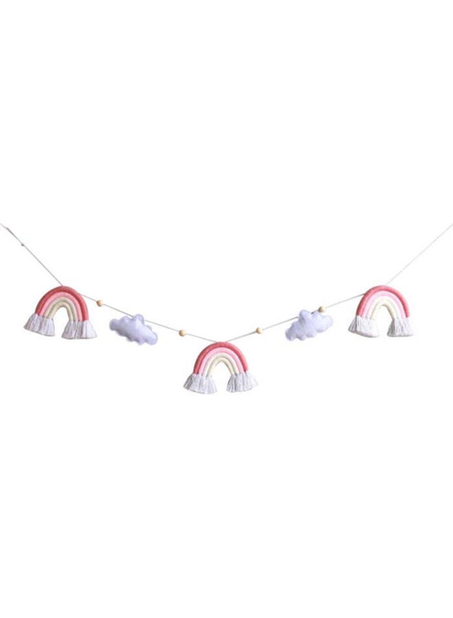 NIBEMINENT 2-Piece Children's Room Cloud Shape Bead String Ornaments Red/White/Pink 1.3meter 