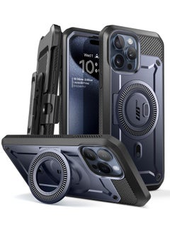 SupCase iPhone 15 Pro 6.1 inch Compatible with MagSafe Full Body Rugged Case with Built in Screen Protector and Kickstand and Belt Clip Mountain  - Image 1