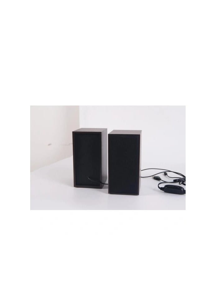 NONTAUS D15 RGB Computer Speaker Wooden Multimedia 2.0 Channel - 6W Deep Stereo Sound  Wired USB 2.0 Power + 3.5mm audio plug - Vibrant led light - for PC / Laptop / Mobile  - Image 3