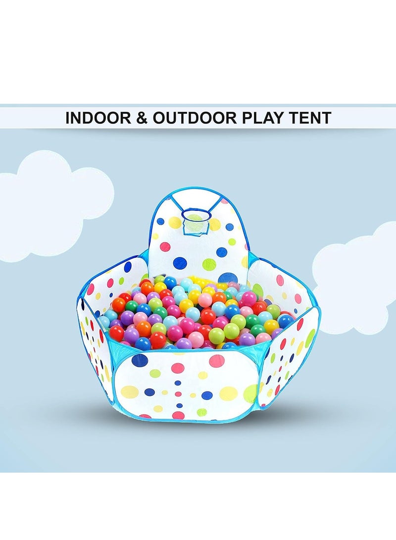 | Kids Playpen with Basketball Hoop | Lightweight Foldable Play Tent for Kids Blue | Portable Foldable Ball Pool with Zippered Storage Bag | (Balls Not Included) (Blue) - Image 3