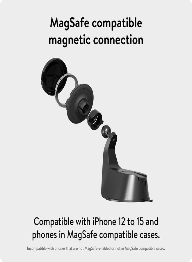 Mous - MagSafe Compatible Car Mount Phone Stand - Phone Suction Mount Compatible with iPhone 16/15/14/13/12 Series Phones and MagSafe Compatible Cases - Image 3