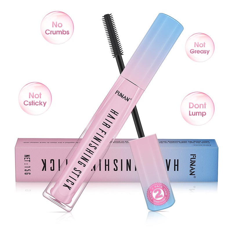 FUNAN عصا إنهاء الشعر 2 عبوة، عصا شعر لتثبيت الشعر المتطاير، كريم إنهاء للشعر المكسور الصغير، غير دهني وغير لزج - Image 4