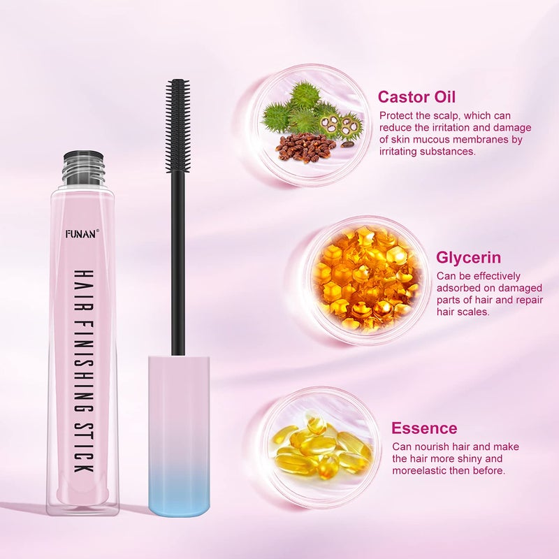 FUNAN عصا إنهاء الشعر 2 عبوة، عصا شعر لتثبيت الشعر المتطاير، كريم إنهاء للشعر المكسور الصغير، غير دهني وغير لزج - Image 3