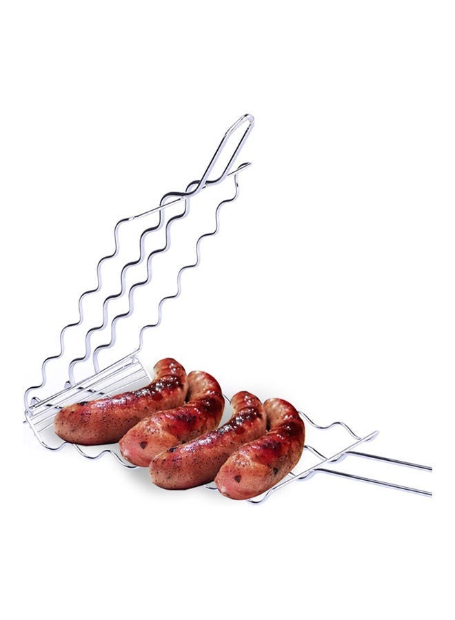 NIBEMINENT Non-Stick Barbecue Basket Silver 56 x 3 12cm - Image 1