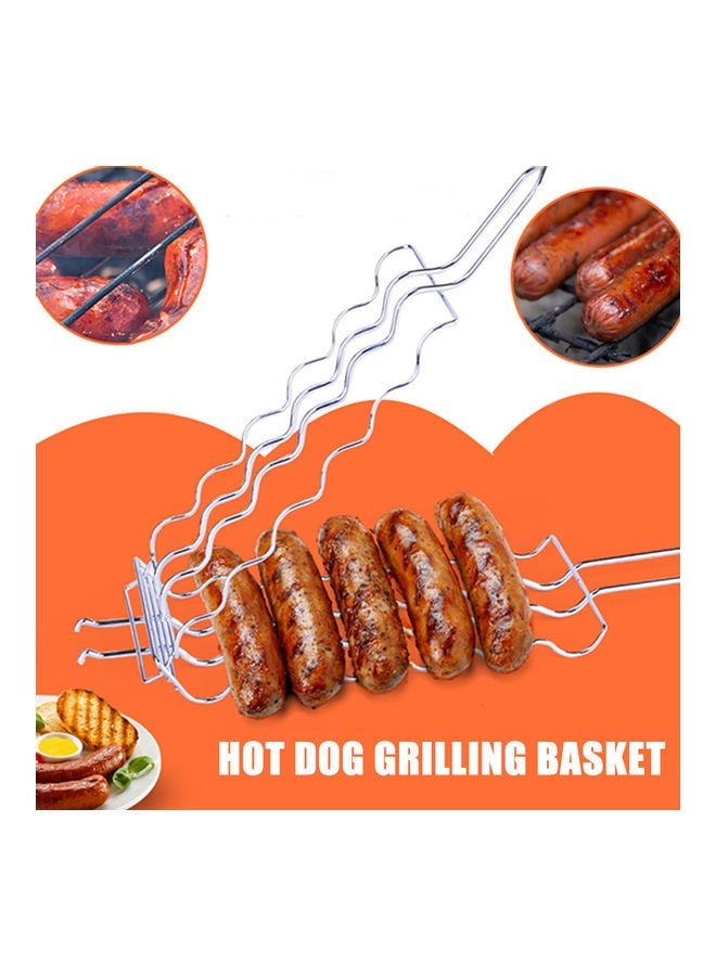 NIBEMINENT Non-Stick Barbecue Basket Silver 56 x 3 12cm - Image 3