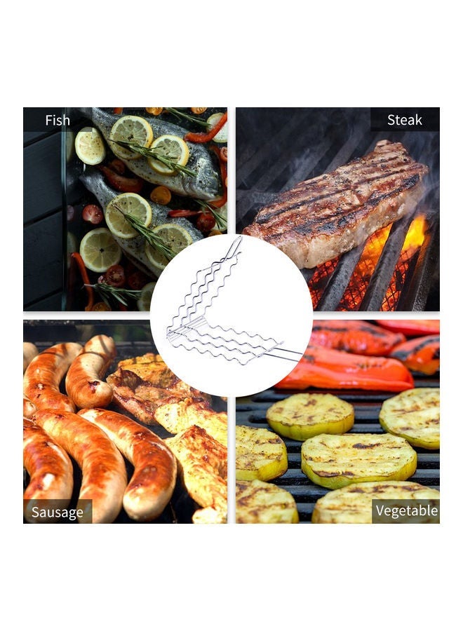 NIBEMINENT Non-Stick Barbecue Basket Silver 56 x 3 12cm - Image 4