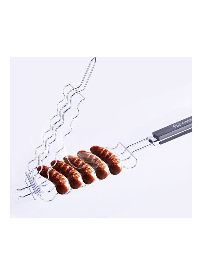 NIBEMINENT Non-Stick Barbecue Basket Silver 56 x 3 12cm - Image 2