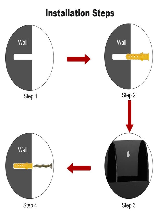 Yeeco Acrylic Remote Control Holder Wall Mount 2 Compartments, Black Remote Holder Wall Mount, 5.3’’×1.6’’×5.6’’ Wall Pen Holder, Pen Holder for Wall, Remote Control, Pens, Makeup, Key - Image 5