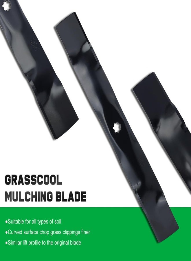 Grasscool D130 42 inch Mower Mulching Blades for John Deere D110 D100 D125 D105 S100 E100 LA125 LA115 LA105 42'' Deck Lawn Tractor Riding Mower Replace GY20850 GX22151 - Image 3