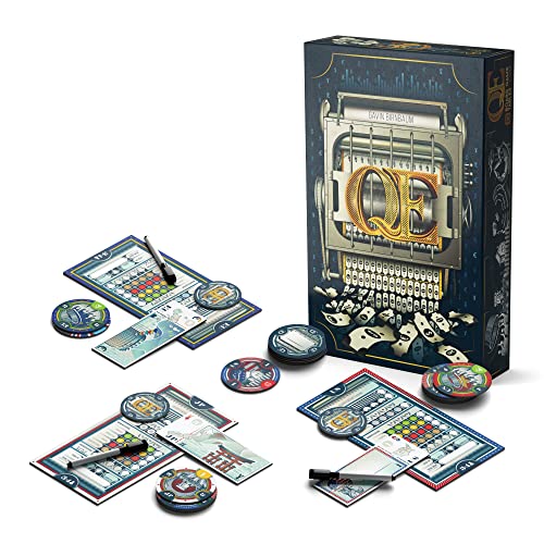 BOARD GAME TABLES.COM Allplay QE Quantitative Easing Board Game  Economic Auction Bidding Game for Families  Adults  35 Players 30 Min Playtime Strategy Party Game with Unlimited Bidding - Image 1
