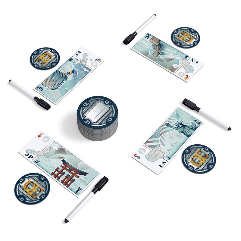 BOARD GAME TABLES.COM Allplay QE Quantitative Easing Board Game  Economic Auction Bidding Game for Families  Adults  35 Players 30 Min Playtime Strategy Party Game with Unlimited Bidding - Image 3
