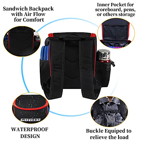 GOOSO Disc Golf Set with Bag - 12 PCS Flying Disc Golf Discs for Beginner with Putter, Midrange, Driver | Portable Disc Golf Backpack Holds 28+ Discs Free Stand Bag Design for Convenient Use - Image 3