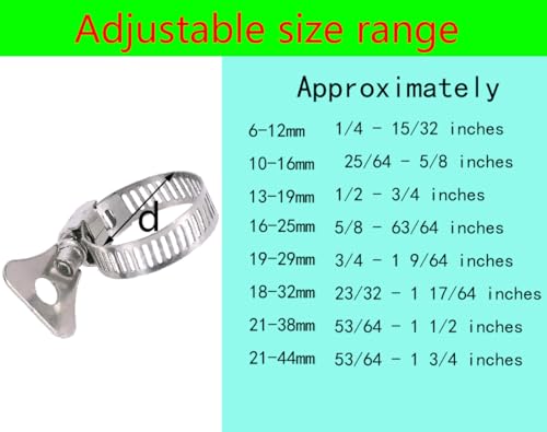 NOQUKA 16Pack Mixed Pac KeyType 304 Stainless Steel Worm Gear Hose Clamps Fuel Pipe Clamps for Automobiles Pipelines and Mechanical Application 4 pieces of each size612mm1319mm 1832mm 2138mm - Image 3