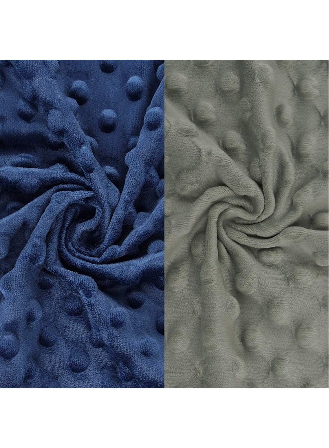 BlueSnail BlueSnail Ultra Soft Minky Dot Changing Pad Cover 2 Pack (Gray+Navy, 2 Pack) - Image 4