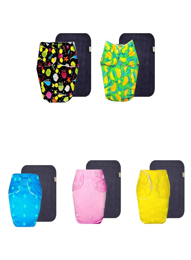 حفاضات دمبلدو القماشية الممتازة مع حشوة سوداء (عبوة من 5) | شعور بالجفاف والراحة | مانعة للتسرب | أزرار كبس قابلة للتعديل | موثوق بها من قبل الأمهات | من 3 أشهر إلى 3 سنوات | للجنسين - Image 1