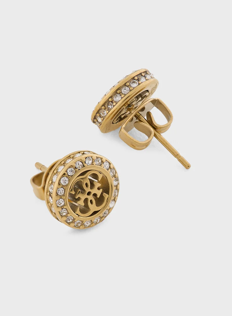 جس 4G Pave Stud Earrings