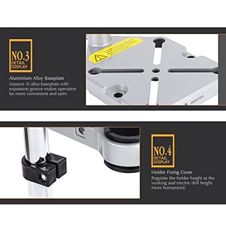 XDLB XDLB Multifunction Bench Drill Press Stand Repair Tools Clamp Support Stand Electric Drill Aluminium Base Frame Drill Holder Power Grinder Accessories for Woodwork Drill not Included  - Image 4