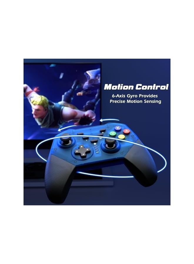 بروماس وحدة تحكم التبديل، وحدة تحكم التبديل اللاسلكية للتبديل/سويتش لايت/سويتش OLED، وحدة تحكم سويتش برو، عصا تحكم عن بعد بلوتوث تدعم محور الدوران، اهتزاز مزدوج - Image 4