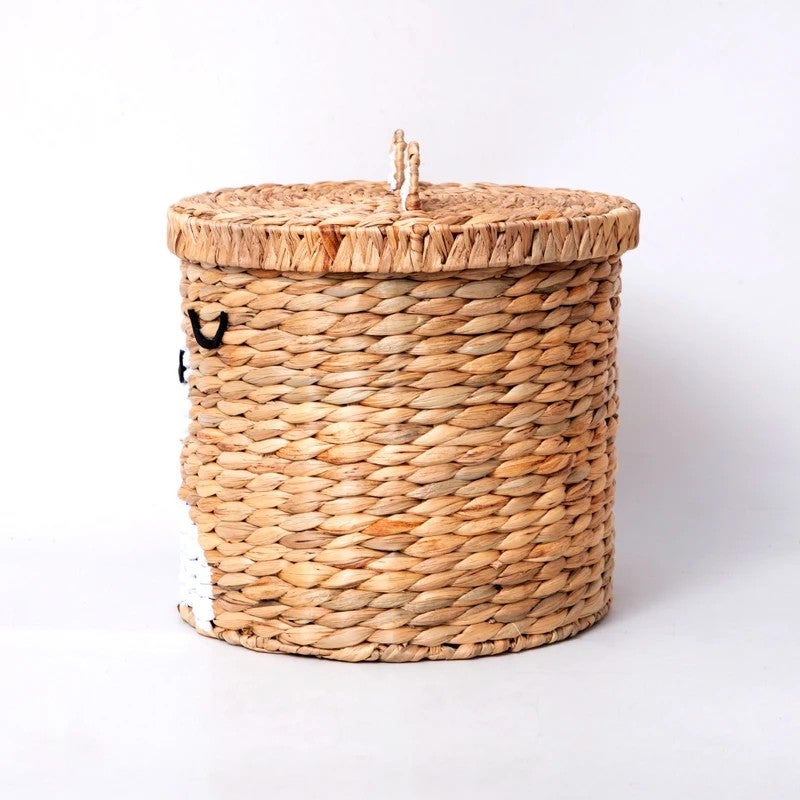 Y&D Modern Eco-Friendly Large Water Hyacinth Laundry Basket with Adorable Animal Ears - Natural Woven Hamper for Laundry Room Storage - Image 5