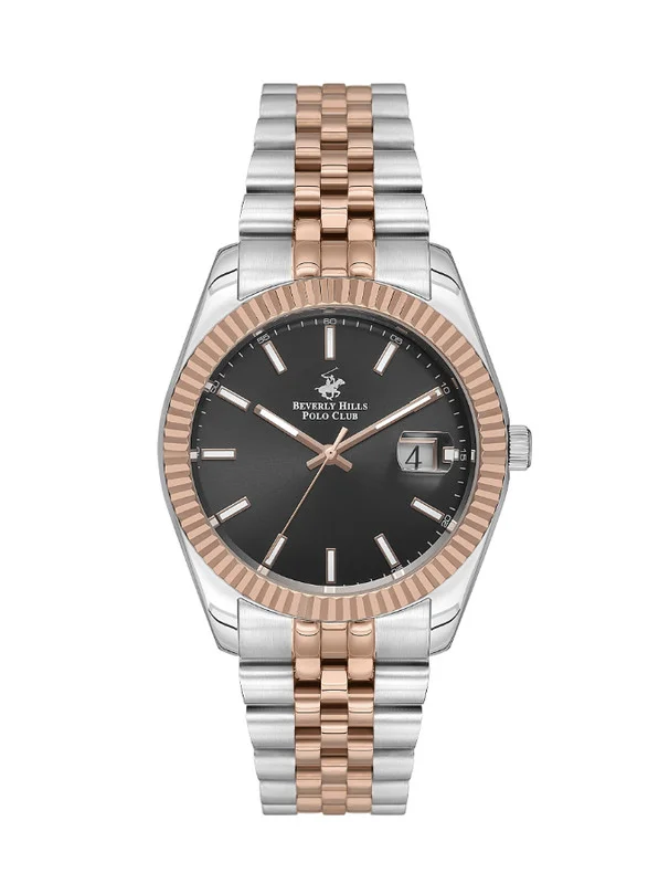 بيفرلي هيلز بولو كلوب Beverly Hills Polo Club BP3018X.560 Men's Analog Display Watch & Metal Strap Silver