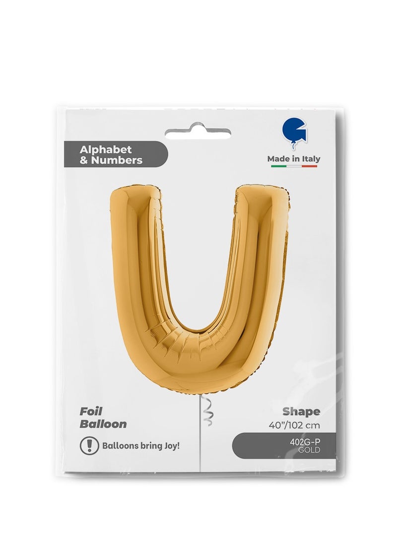 GRABO 40" Foil Balloon Letter U Gold  - Image 2