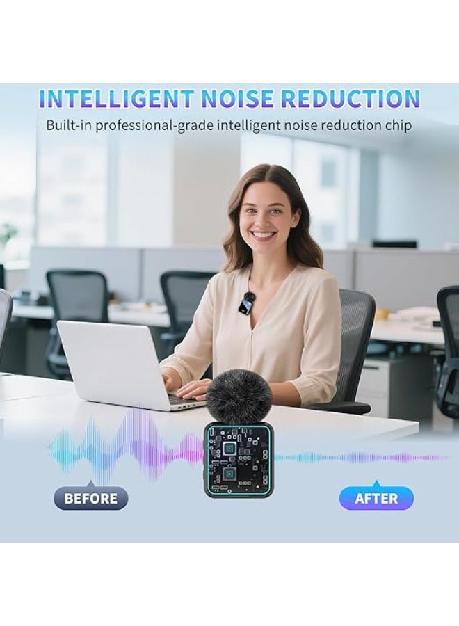 LENND Wireless Lavalier Microphone,3 in 1 Wireless Mic for iPhone/Android/Camera,Mini Bluetooth Microphone Noise Reduction Mic for Record Interview, Vlogging, YouTube, Tiktok - Image 3