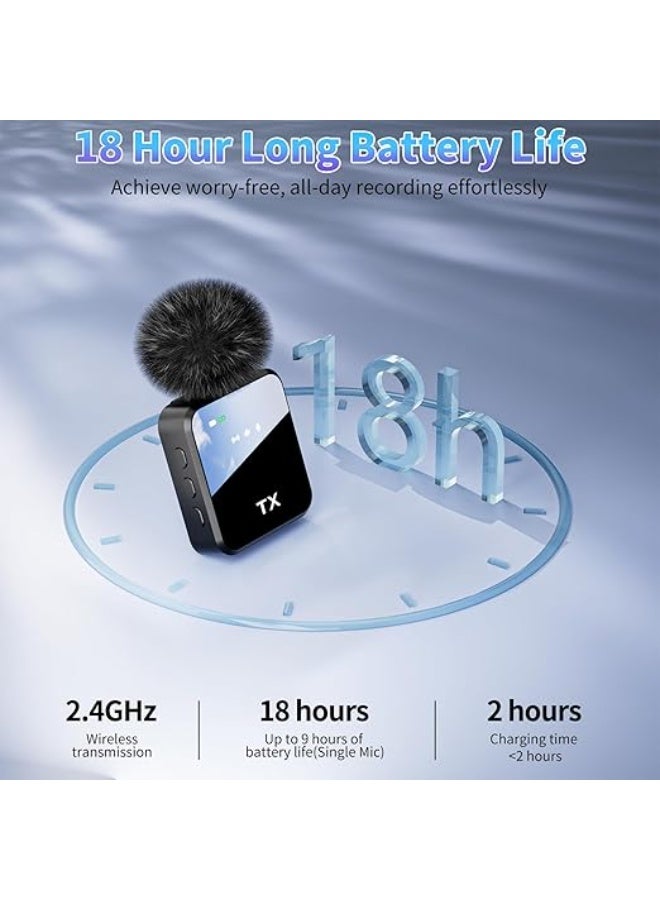 LENND Wireless Lavalier Microphone,3 in 1 Wireless Mic for iPhone/Android/Camera,Mini Bluetooth Microphone Noise Reduction Mic for Record Interview, Vlogging, YouTube, Tiktok - Image 2