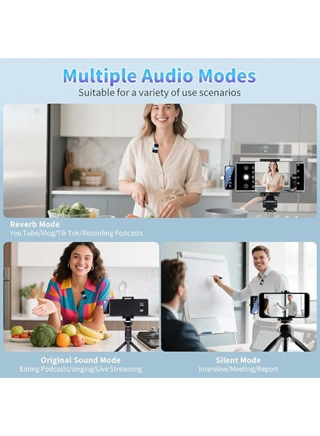 LENND Wireless Lavalier Microphone,3 in 1 Wireless Mic for iPhone/Android/Camera,Mini Bluetooth Microphone Noise Reduction Mic for Record Interview, Vlogging, YouTube, Tiktok - Image 5