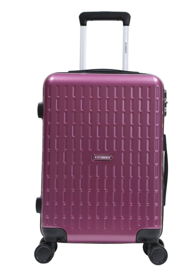 Stargold Single Hardside Spinner ABS Trolley Luggage With Number Lock Magenda 20 Inches  - Image 1