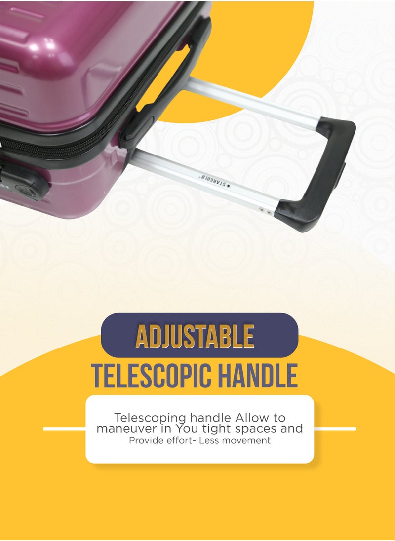 Stargold Single Hardside Spinner ABS Trolley Luggage With Number Lock Magenda 20 Inches  - Image 2