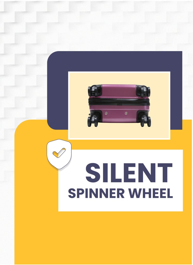 Stargold Single Hardside Spinner ABS Trolley Luggage With Number Lock Magenda 20 Inches  - Image 3