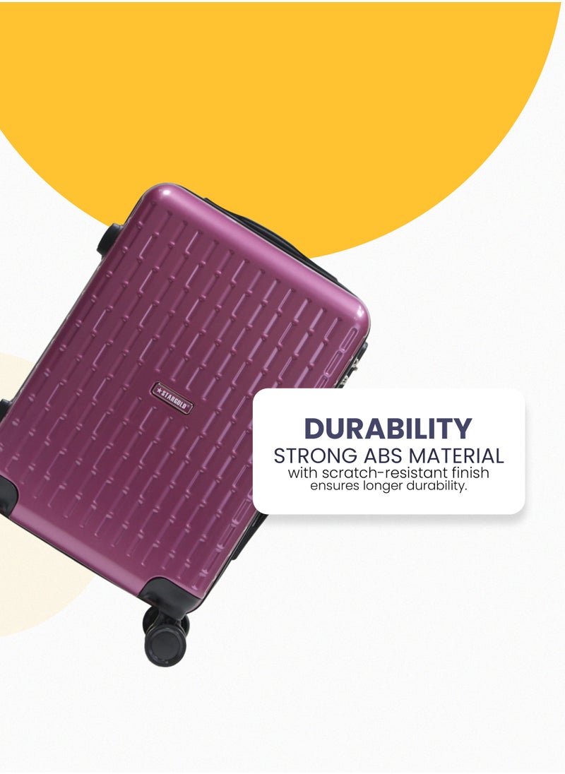 Stargold Single Hardside Spinner ABS Trolley Luggage With Number Lock Magenda 20 Inches  - Image 5