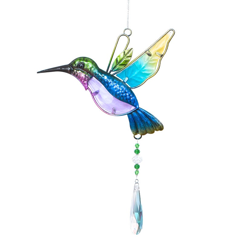 WEISIPU Crystal Suncatchers for Windows  Hummingbird Crystal Ball Prisms Hanging Crystals Ornament for Home Garden Office Wedding Christmas DecorationHummingbird