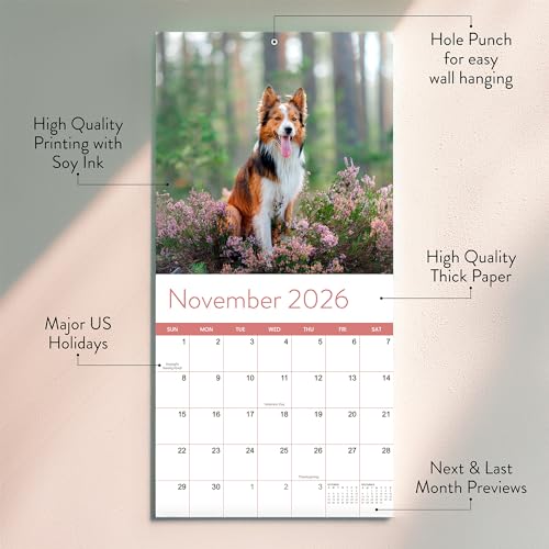 Eterna Goods 2026 Dog Wall Calendar | Cute Hanging Calendar with Adorable Dogs & Puppies Every Month, Large Monthly Fun Calendar Gift For Women & Men - Image 3