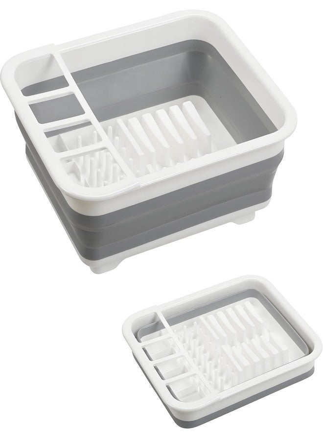 Craftend Collapsible Dish Drying Rack, Foldable Dinnerware Drainer Organizer for Storage Kitchen Counter RV Accessories Portable Rack Holders for Dishes Plates and Cups Camping Travelling Space Saver Essential - Image 1