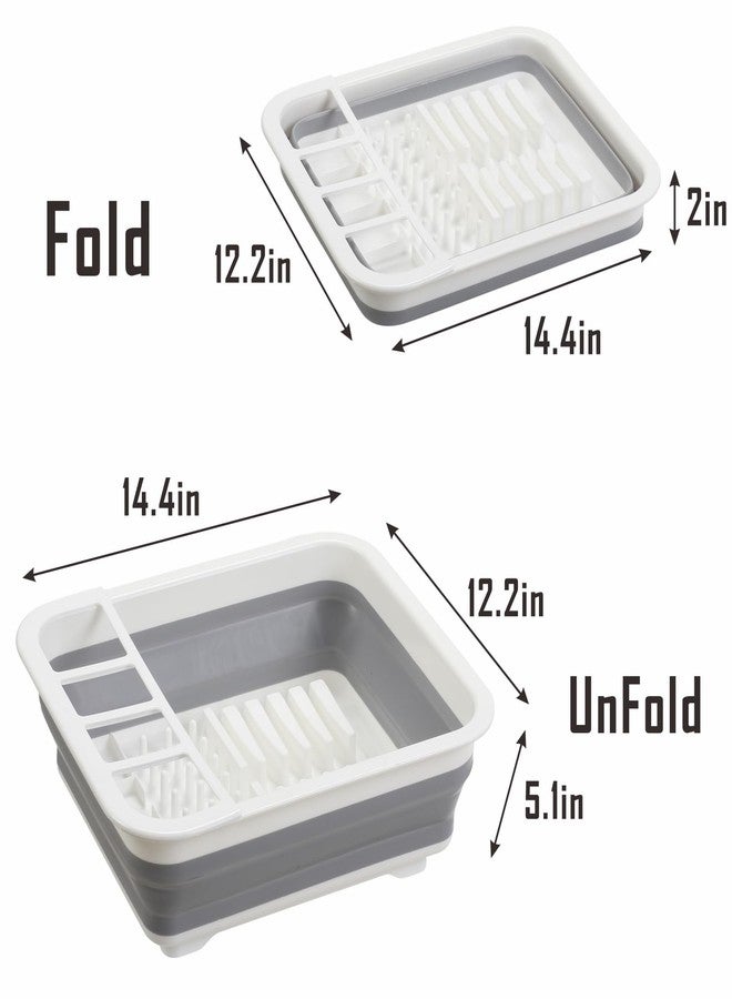 Craftend Collapsible Dish Drying Rack, Foldable Dinnerware Drainer Organizer for Storage Kitchen Counter RV Accessories Portable Rack Holders for Dishes Plates and Cups Camping Travelling Space Saver Essential - Image 2