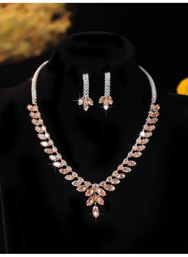 Europe And The United States Necklace Suit Earrings Jewelry Suit Banquet Dress Chain Fashion Joker Bridal Jewelry