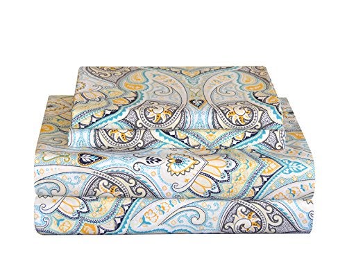Pointehaven Bedding 4 Pieces Queen 100% Cotton Percale Sheets- Printed Bed Sheet & Pillowcase Sets- Soft Cotton Bed Sheets Set- Fits Mattress 19 inches Deep Pocket (Queen, Cypress) - Image 1